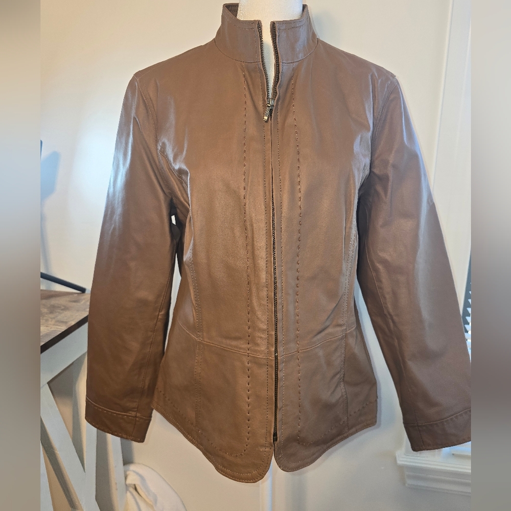 Coldwater Creek NWT Leather Blazer/Jacket Women's Sz Petite Medium